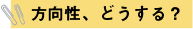 方向性、どうする？